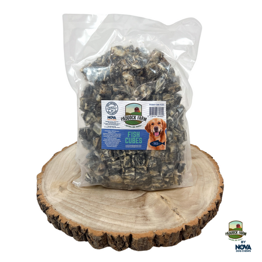 Fish Skin Cubes 1kg – Natural Omega-3 Dog Treats