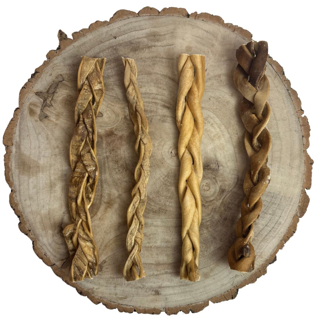 Beef Skin Braided 30cm – Natural Long-Lasting Dog Chew