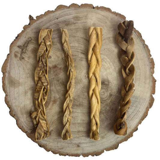 Beef Skin Braided 30cm – Natural Long-Lasting Dog Chew