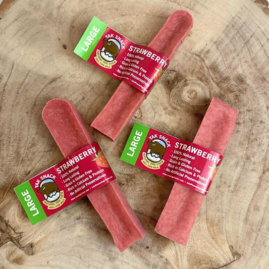 Yak Snack Strawberry Large – Natural Himalayan Dog Chew