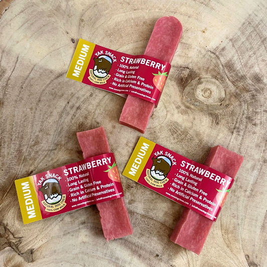 Yak Snack Strawberry Medium – Natural Himalayan Dog Chew